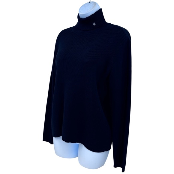 Lauren Ralph Lauren Black Ribbed Turtleneck Sweater Sz. XL - Picture 8 of 8